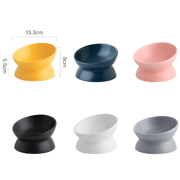 comedouro elevado para gato, comedouro de cerâmica para gato, comedouro ergonômico para gato 