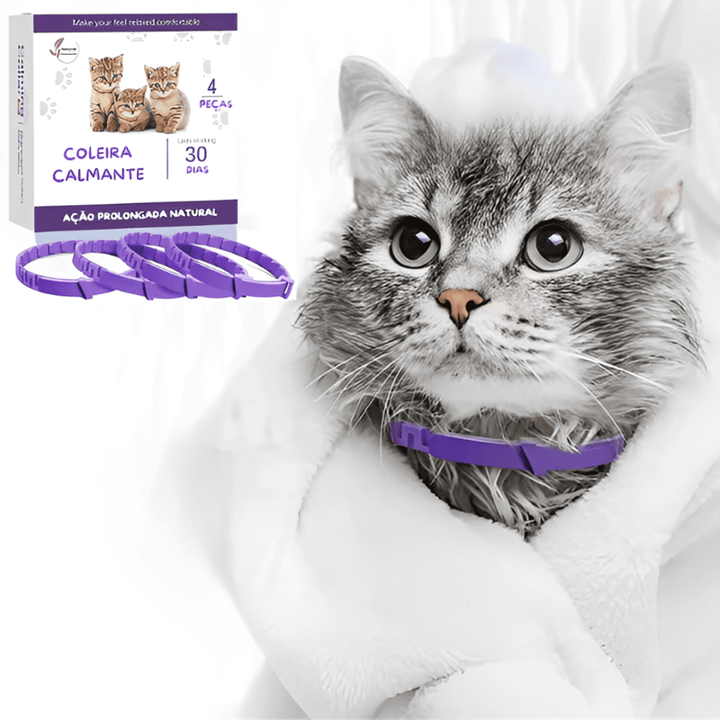Kit 4 Coleiras Calmantes Para Gatos com Feromônio - CalmCat Original™
