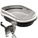 caixa de areia para gatos, caixa de areia, banheira inteligente para gatos, bandeja de areia, sanitário higiênico para gatos, banheiro para gatos, caixa de areia semi fechada, mundomiauauau, miauauau