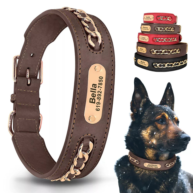 coleira para cachorro, coleira de couro para cachorro, coleira personalizada para cachorro, coleira para cães, melhor coleira anti fuga, mundomiauauau, miauauau