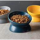 comedouro elevado para gato, comedouro de cerâmica azul para gato, comedouro ergonômico para gato 