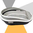 caixa de areia para gatos, caixa de areia, banheira inteligente para gatos, bandeja de areia, sanitário higiênico para gatos, banheiro para gatos, caixa de areia semi fechada, mundomiauauau, miauauau