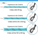 Coleira Guia Forte e Reflexiva 1.5M com Acolchoado Confortável - mundomiauauau