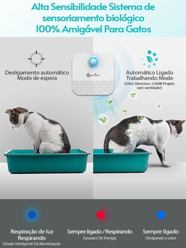 desorizador de ambientes, desorizador para pets, desorizador caixa de areia, purificador de ar pet, desorizador de urina, desorizador de fezes de gato, como tirar cheiro de gato, mundomiauauau, miauauau