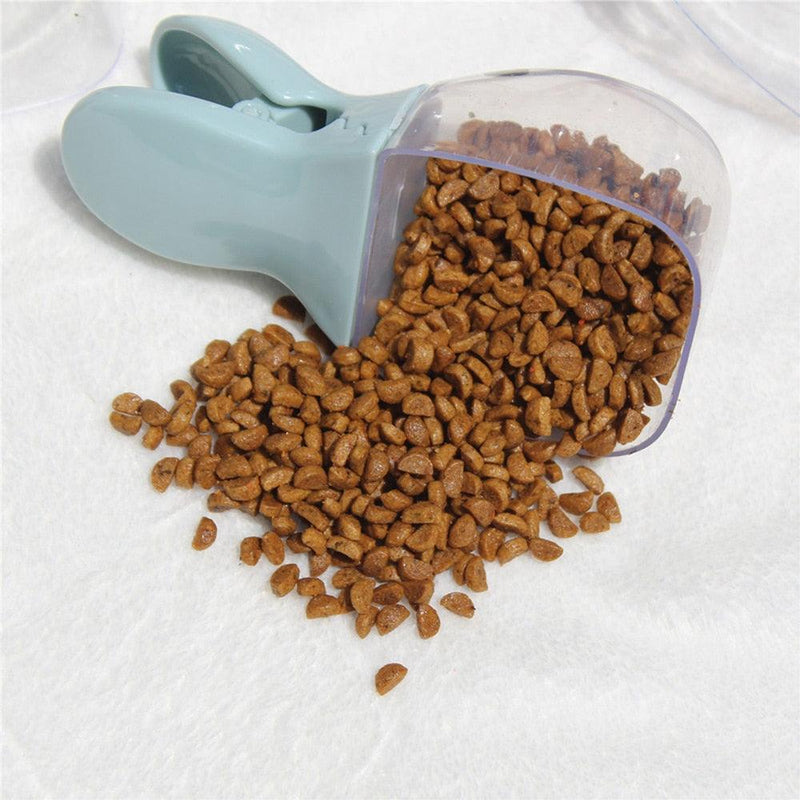 colher multifuncional para pet, colher multifuncional para cães, colher multifuncional para cachorro, colher 3 em 1, colher para ração, colher medidora de ração, mundomiauauau, miauauau